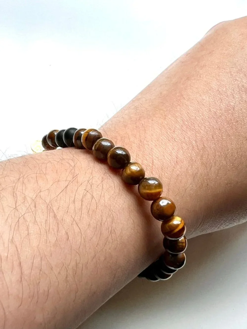 ETHICGOODS Dog Dad Morse Code Beaded Bracelet Tiger's Eye Gift